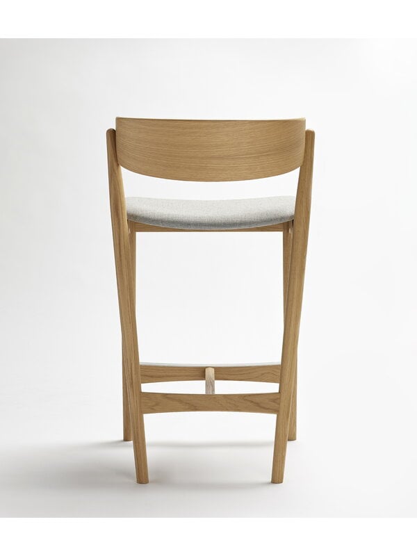 Bar stools & chairs, No 7 bar stool, 65 cm, white lacquered oak - grey Remix 123, Natural