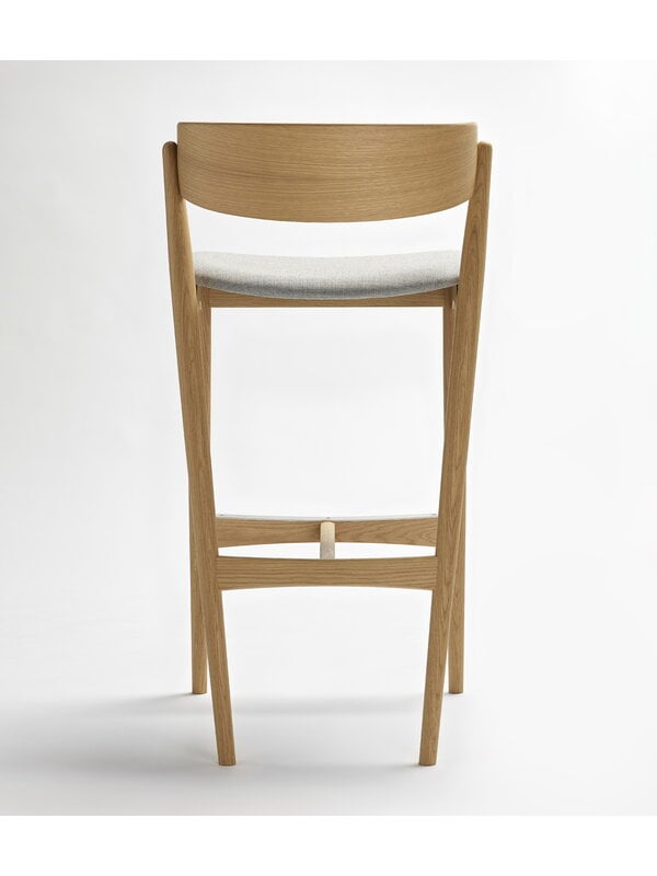 Bar stools & chairs, No 7 bar stool, 75 cm, white lacquered oak - grey Remix 123, Natural