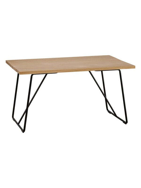 Dining tables, Front Country Oak 140 table, oak - black metal, Black