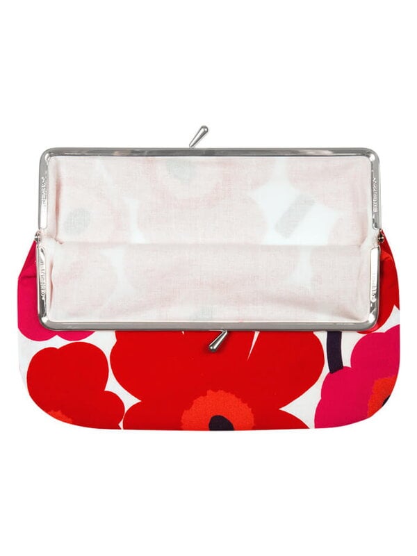 Accessoires, Pochette Mini Unikko Puolikas Kukkaro, blanc - rouge, Blanc