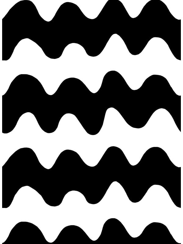 Tissus Marimekko, Tissu Lokki, noir - blanc, Noir et blanc