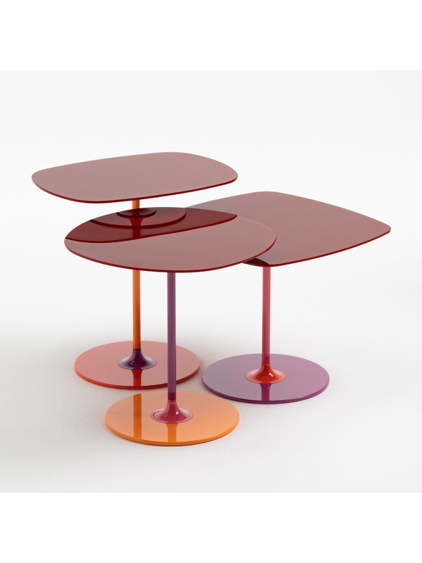 Coffee tables, Thierry side table, 50 x 50 cm, burgundy, Red