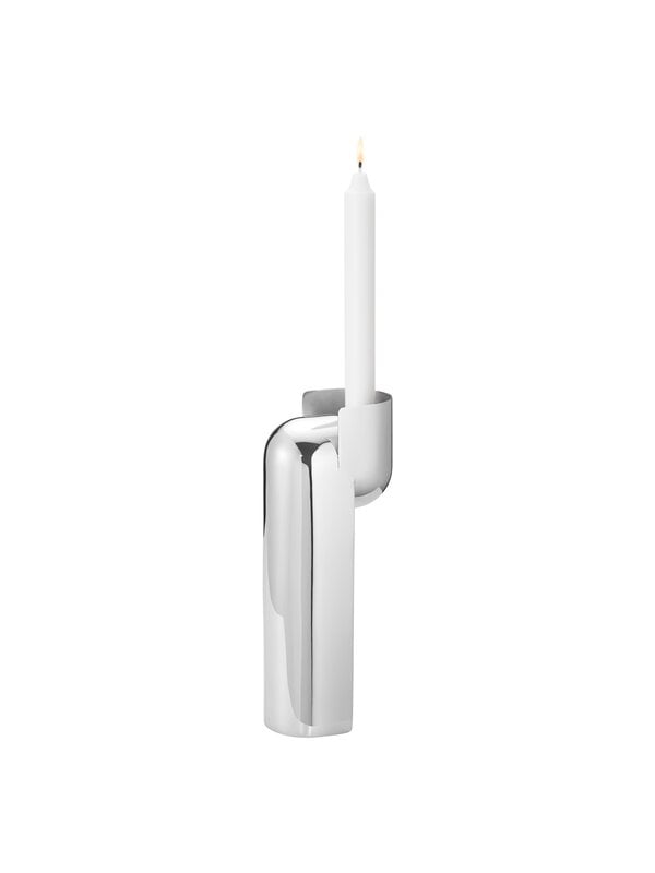 Candleholders, Nendo candleholder, large, stainless steel, Silver