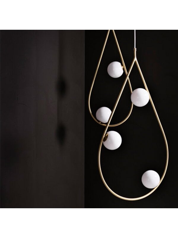 Lampade a sospensione, Lampada a sospensione Pearls 80, ottone, Oro