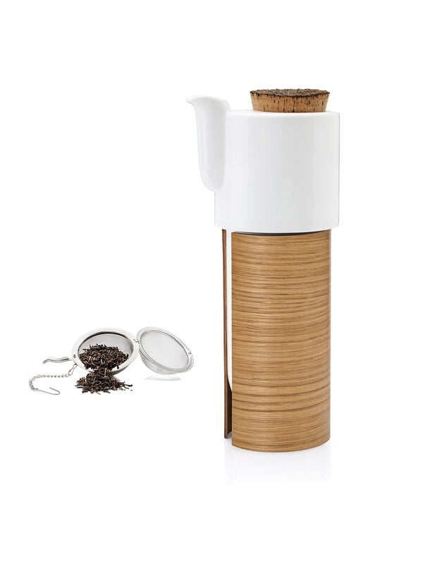 Coffee pots & teapots, Warm teapot 1,1 L, white - oak, cork lid, Natural