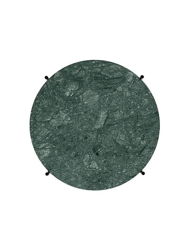 Tavoli da salotto, Tavolino TS, 55 cm, nero - marmo verde, Verde