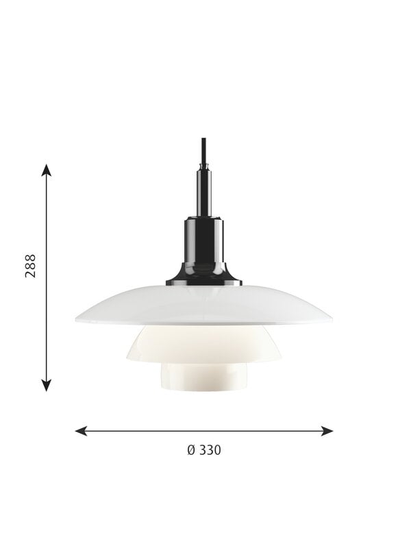 Lampade a sospensione, Lampada a sospensione 3 1/2 - 3, nero metall., vetro opalino, Nero