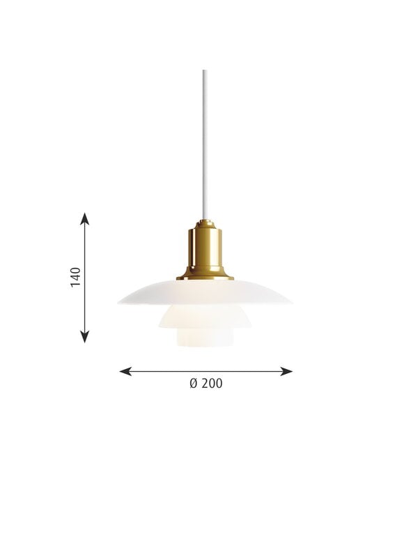 Pendant lamps, PH 2/1 pendant, metallised brass, Gold