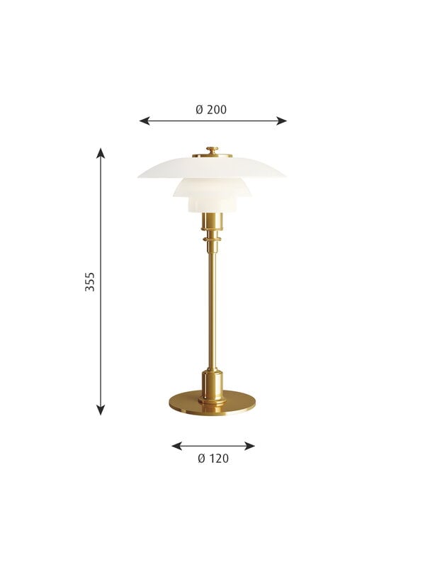 Arredo natalizio, Lampada da tavolo PH 2/1, ottone metallizzato, Oro