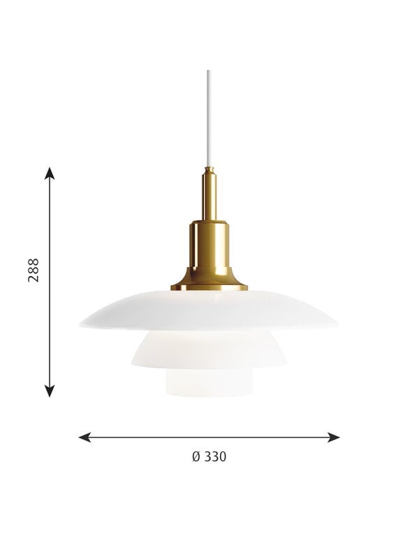 Pendant lamps, PH 3 1/2-3 pendant, metallised brass, Gold
