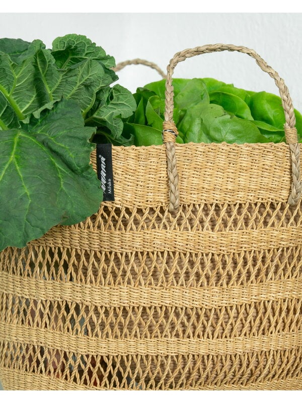 Sacs, Panier à provisions Bolga, M, tissage lâche, naturel, Naturel