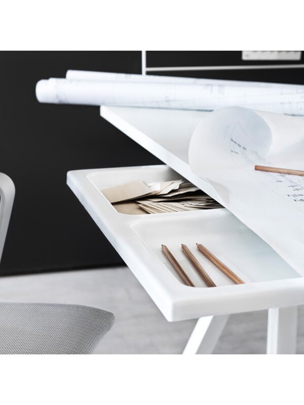 Tables de bureau, String Works, tiroir, Blanc