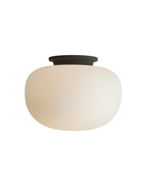 Lampade da soffitto, Lampada da soffitto Supernate, 38 cm, opale bianco - nero, Bianco