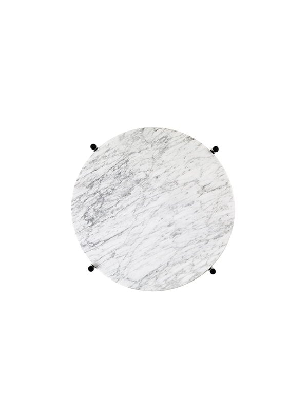 Tavoli da salotto, Tavolino TS, 40 cm, ottone - marmo bianco, Bianco