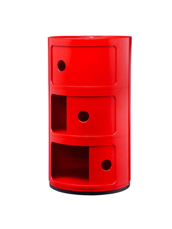 Storage units, Componibili storage unit, 3 modules, red, Red