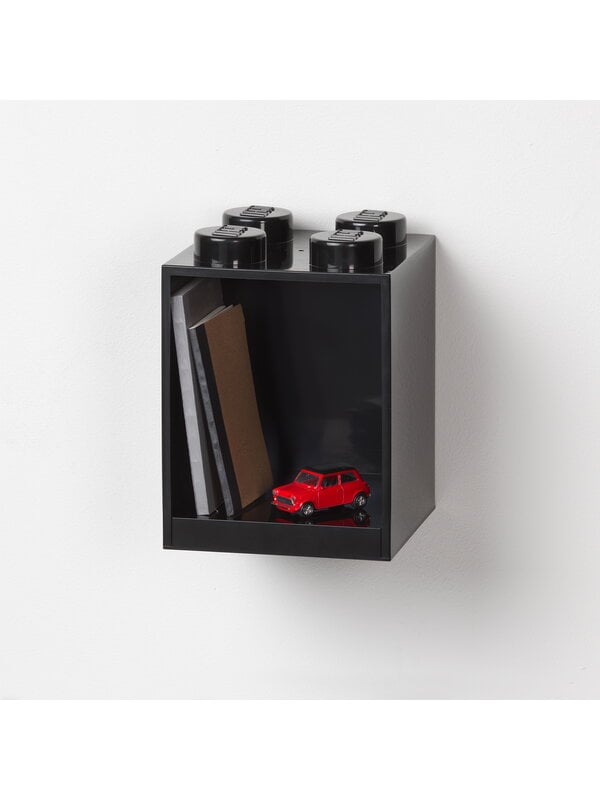 Boîtes de rangement, Lego Brick Shelf 4, noir, Noir