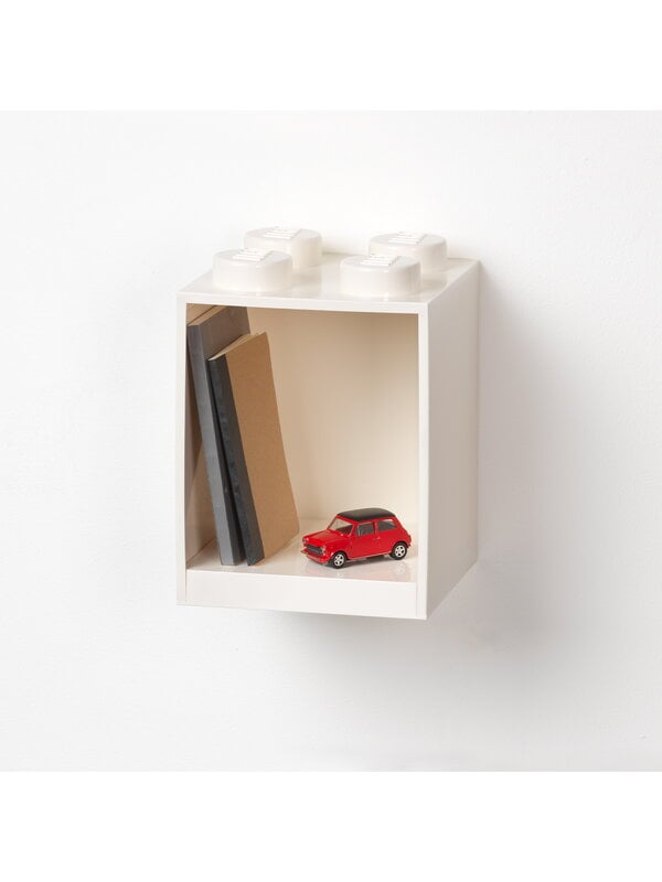 Förvaringsbehållare, Lego Brick Shelf 4, vit, Vit