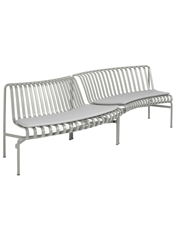 Cushions & throws, Palissade Park dining bench cushion, in-out, set of 2, sky grey, Gray