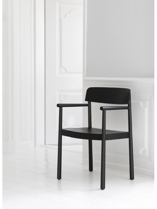 Dining chairs, Timb armchair, black, Black