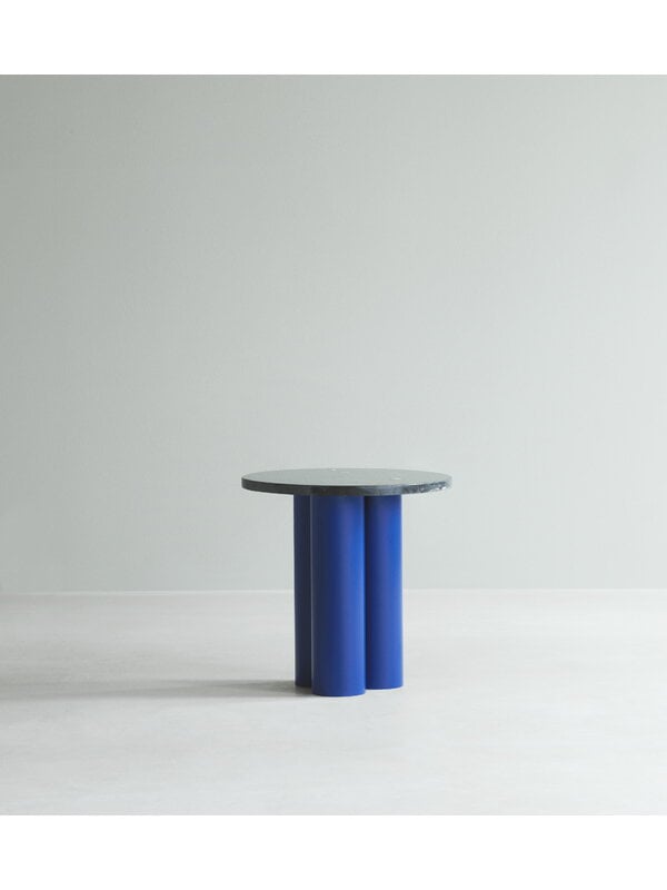 Sidobord, Dit bord, ljusblå - Nero Marquina marmor, Svart