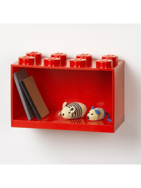 Förvaringsbehållare, Lego Brick Shelf 8, klarröd, Röd