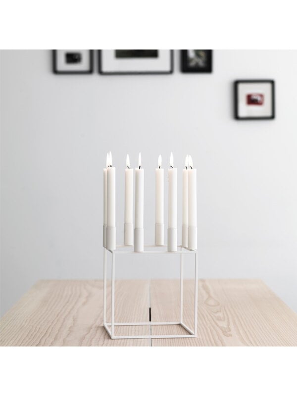 Candleholders, Kubus 8 candleholder, white, White