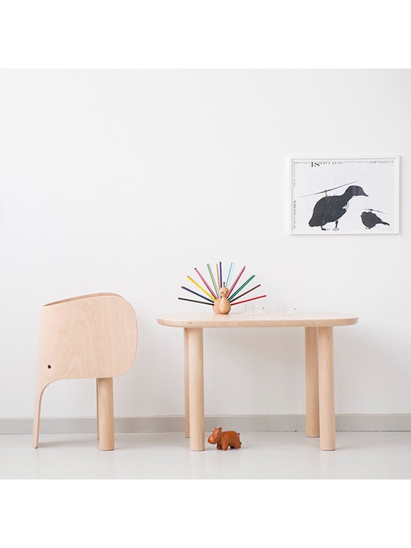 Lasten huonekalut, Elephant pöytä, Luonnonvärinen
