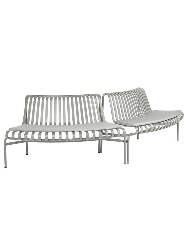 Cushions & throws, Palissade Park dining bench cushion, out-out, set of 2, sky grey, Gray