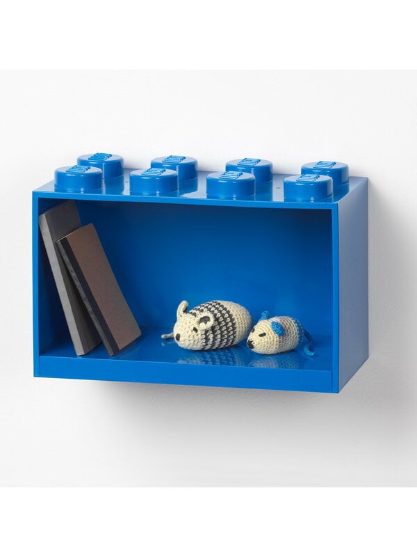 Förvaringsbehållare, Lego Brick Shelf 8, klarblå, Blå