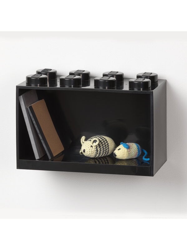 Förvaringsbehållare, Lego Brick Shelf 8, svart, Svart
