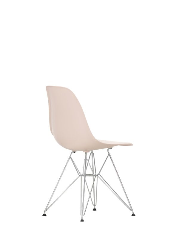 Sedie da pranzo, Sedia Eames DSR, pale rose RE - cromo, Rosa