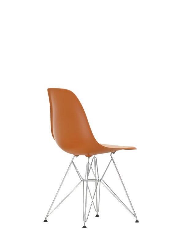 Dining chairs, Eames DSR chair, rusty orange RE - chrome, Orange