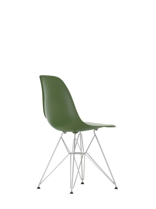 Dining chairs, Eames DSR chair, forest RE - chrome, Green