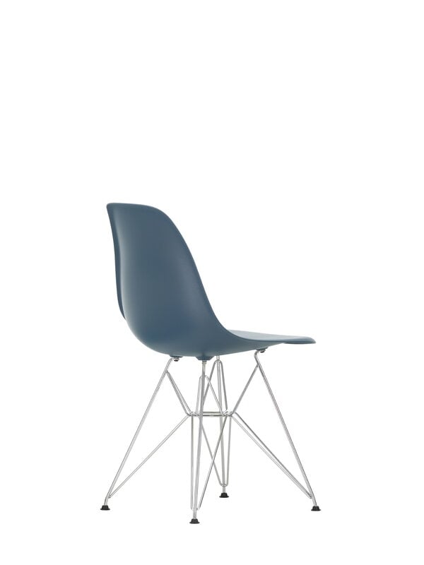 Sedie da pranzo, Sedia Eames DSR, sea blue RE - cromo, Blu