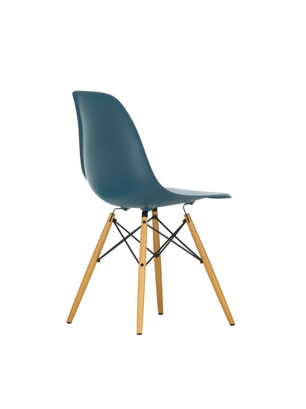 Dining chairs, Eames DSW chair, sea blue RE - maple, Blue