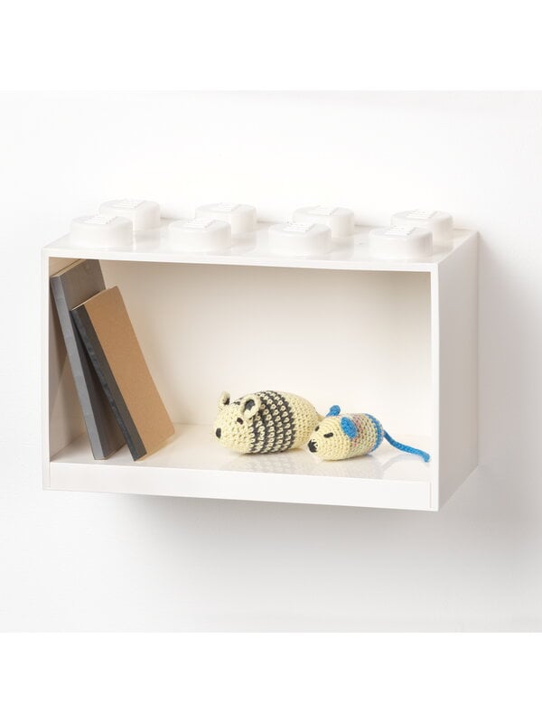 Förvaringsbehållare, Lego Brick Shelf 8, vit, Vit
