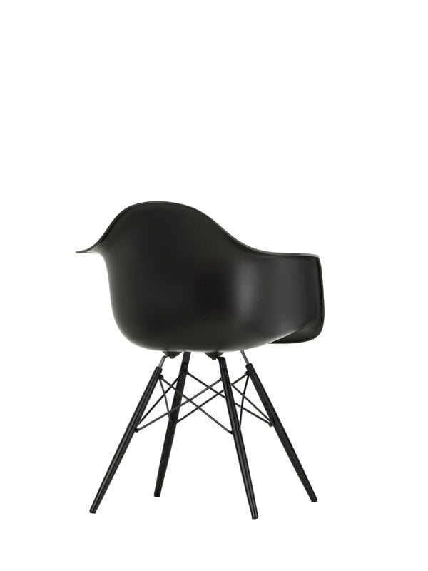 Dining chairs, Eames DAW chair, deep black - black maple, Black