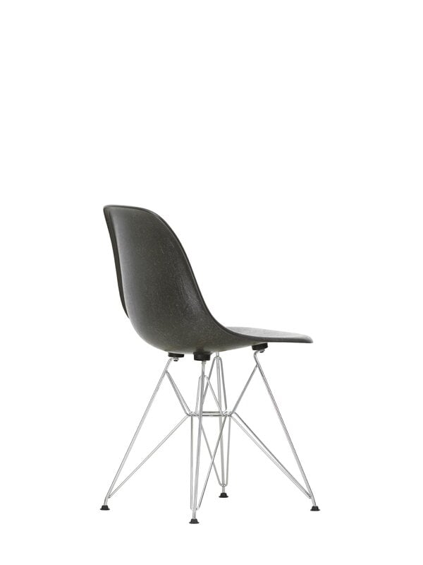 Sedie da pranzo, Sedia Eames DSR Fiberglass, elephant hide grey - cromo, Grigio