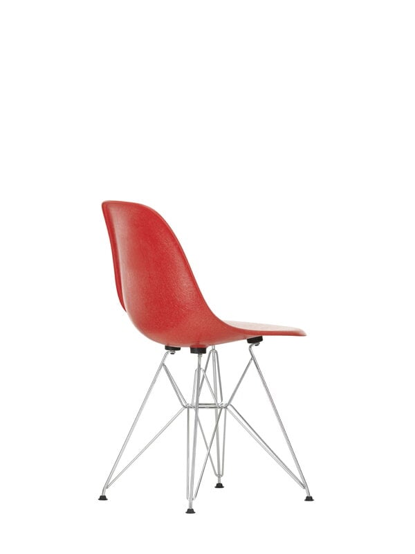 Ruokapöydän tuolit, Eames DSR Fiberglass tuoli, classic red - kromi, Punainen