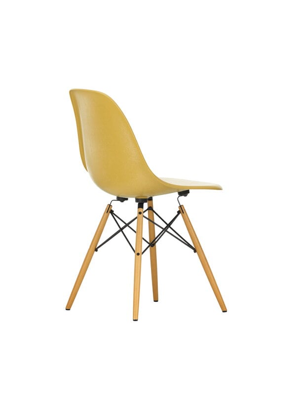 Ruokapöydän tuolit, Eames DSW Fiberglass tuoli, light ochre - vaahtera, Keltainen