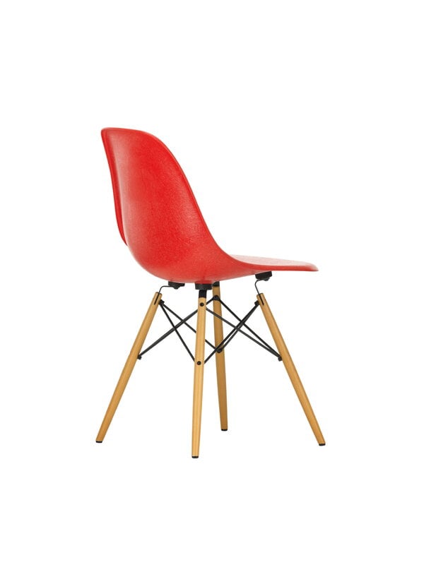 Ruokapöydän tuolit, Eames DSW Fiberglass tuoli, classic red - vaahtera, Punainen