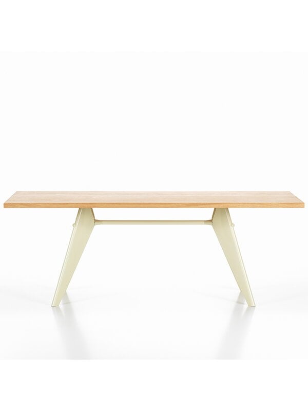 Dining tables, EM Table 240 x 90 cm, oak - Prouvé Blanc Colombe, Natural