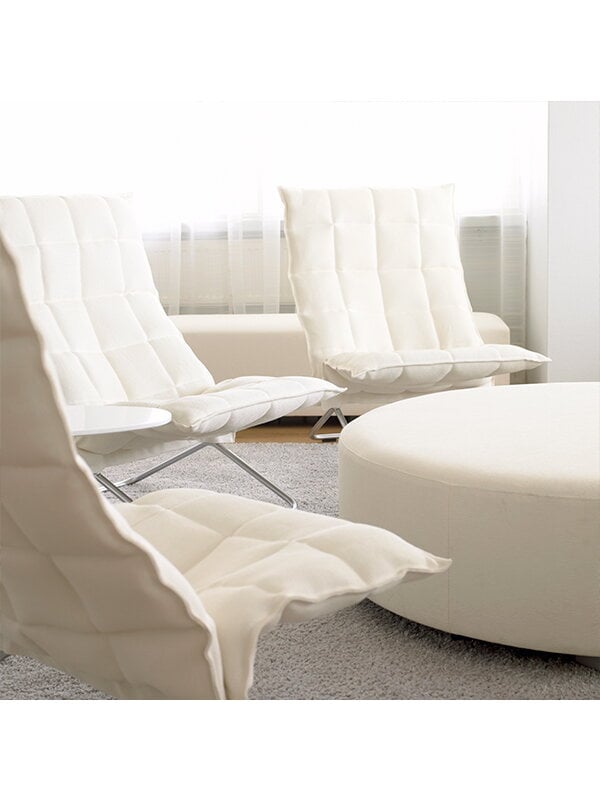 Armchairs & lounge chairs, K chair, narrow, tubular base, stone/white, Beige