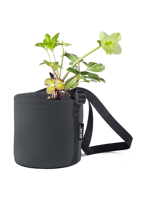 Outdoor planters & plant pots, Hanging fabric pot, 3 L, black grey, Black