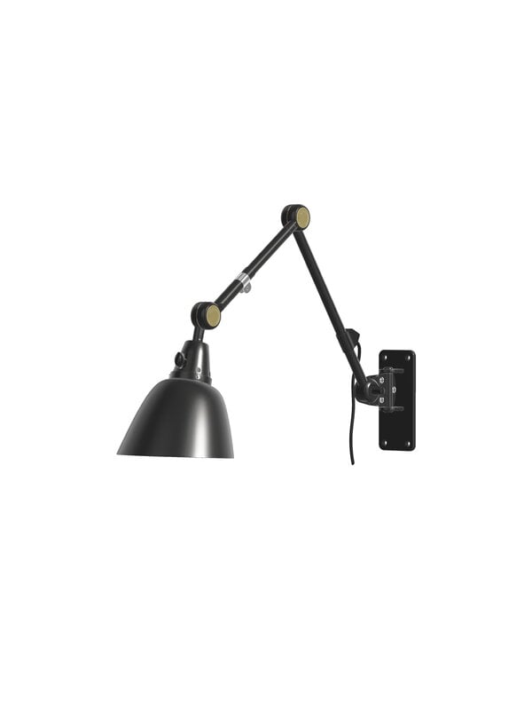 Lampade da parete, Lampada da parete Modular 505, nero - ottone, Nero
