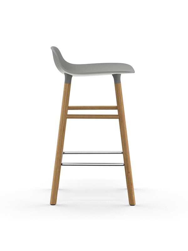 Bar stools & chairs, Form bar stool, 65 cm, grey - oak, Gray