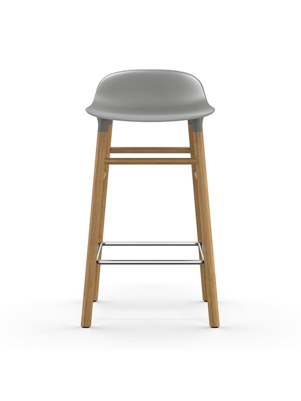 Bar stools & chairs, Form bar stool, 65 cm, grey - oak, Gray