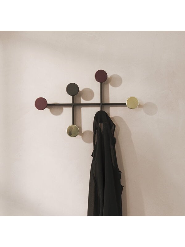 Wall coat racks, Afteroom coat hanger, black-brass, Black