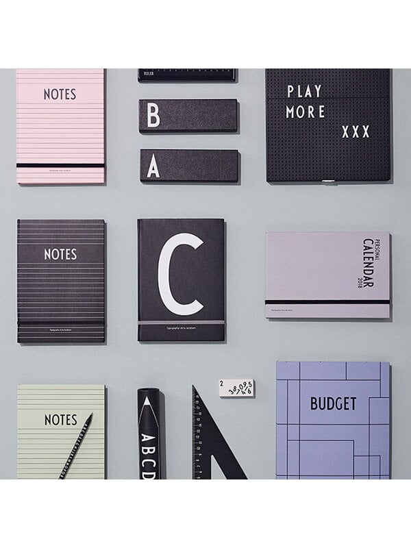 Stationery, Arne Jacobsen pencil case, A-Z, Black