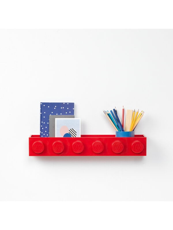 Seinähyllyt, Lego Book Rack seinähylly, kirkkaanpunainen, Punainen